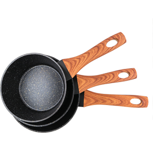 3 pezzi eco-friendly in marmo antiaderente in alluminio pressofuso Set padella a induzione compatibile per la moderna cucina casalinga - Product Image 5