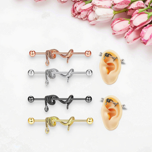 In <span class=keywords><strong>acciaio</strong></span> <span class=keywords><strong>chirurgico</strong></span> impalcatura <span class=keywords><strong>Piercing</strong></span> serpente industriale bilanciere anelli in <span class=keywords><strong>acciaio</strong></span> inossidabile <span class=keywords><strong>Piercing</strong></span> alla moda gioielli per il corpo di serpente - Product Image 3