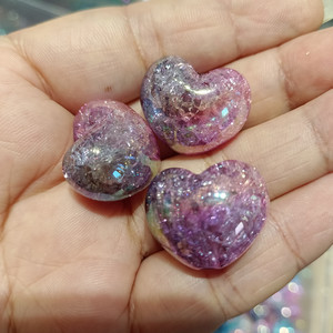 อะคริลิค19*23มม. ชุบด้วยยูวีเจาะรูแนวตั้งลูกปัดหัวใจงานทำมือ DIY หมวกปากกาลูกปัดอุปกรณ์เสริมโซ่โทรศัพท์มือถือ - Product Image 5