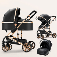 Poussette pour bébé avec panier pliable dans les deux sens, design à 4 roues, portable et facile à pousser pour les enfants de 0 à 3 ans