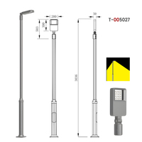 Lampe de jardin extérieure étanche IP65 avec poteau LED, température de couleur 3000K, garantie 3 ans pour la rue, la pelouse, le patio, le chemin, alimentation AC/DC