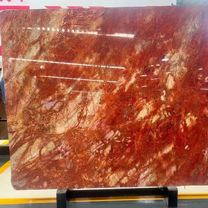 Lastre di marmo rosso Calactta con vetri di lusso in pietra di lusso Villa decorazione in marmo da parete sfondo blu piastrelle di marmo - Product Image 3