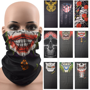 Bandana Magique Multifonction Sans Couture, Foulard d'Halloween, Masque Crâne et Visage de Fantôme, Cache-cou pour Activités de Plein Air, en Polyester et Spandex - Product Image 1
