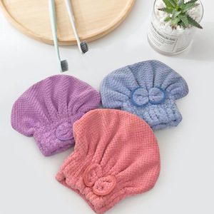 Bonnet de séchage des cheveux en polaire corail rayé 30x65cm, serviette absorbante à séchage rapide pour les soins des cheveux longs - Product Image 3