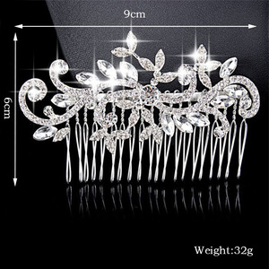 Populaire Nouveau Clair Accessoires Rhodium Placage Strass Mariage <span class=keywords><strong>Peigne</strong></span> À Cheveux De Mariée Perle <span class=keywords><strong>Peigne</strong></span> À Cheveux - Product Image 3