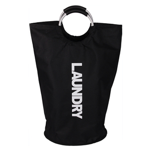 wholesale custom cheap small large canvas dirty laundry bag clothes storage baskets with aluminum handle for home hotel
