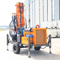 Foreuse hydraulique rotative à double portée pour puits profonds de 200 m, à haute efficacité, pour puits d'eau, avec refroidissement, modèle Crawler Diesel