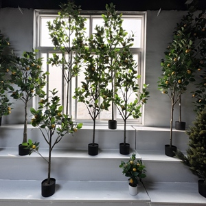 M732 Decoración para el Hogar, Casa, Restaurante, Planta Artificial de Interior y Exterior, Árbol de Limones Artificiales con Maceta - Product Image 2