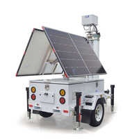 Remorque de surveillance solaire mobile avec 2 panneaux solaires et batterie LFP