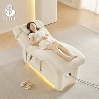 Table de soin électrique moderne SHILU style crème, réglable, pour esthéticiennes, salons de beauté, spas et soins de la peau