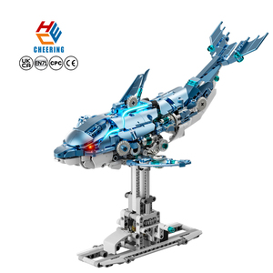 Jouet de construction en blocs de puzzle pour enfants, blocs mécaniques, dauphin cyber créatif, ensemble de blocs de construction, collection de jouets en plastique, cadeau MJI 13099 - Product Image 1