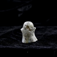 Mini sculptures de cristaux de quartz naturels en forme de fantôme, pierres de guérison pour Halloween et autres objets artisanaux en cristal
