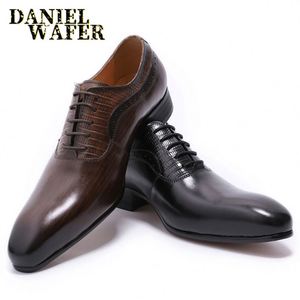 Stylish Dress <b>Shoes</b> Genuine Leather Business Formal <b>Shoe</b> Black Lace up Men Oxford <b>Shoes</b> - Product Image 4