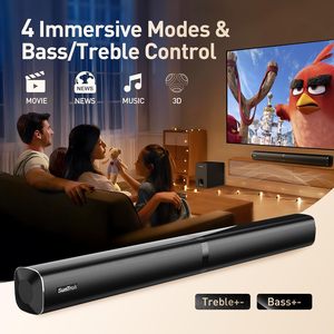 SunTrok Black Plastic <b>Soundbar</b> with <b>Subwoofer</b> 80W 2.1 Channel for Home Theater System with 2 Wireless Microphones - Product Image 6
