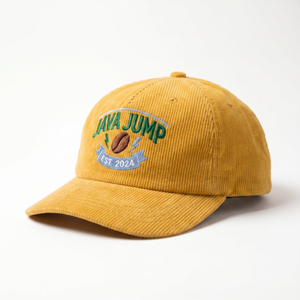 Casquette en velours côtelé non structurée à 5 panneaux avec logo brodé personnalisé OEM - Product Image 2