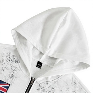 Ensemble de survêtement personnalisé pour homme, style streetwear, avec sweat à capuche zippé et pantalon de survêtement, imprimé drapeau britannique et lettres croisées - Product Image 4