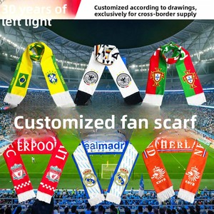 Sciarpa Personalizzata per <span class=keywords><strong>Tifosi</strong></span> della Coppa Nazionale 2026, Bandiera da Sventolare a Mano in Poliestere, Sciarpa Personalizzata con Logo per <span class=keywords><strong>Tifosi</strong></span> di Calcio per Partite Sportive - Product Image 1