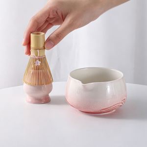 2P/Set Pink Color Unique Bowl Premium Cute Matcha Set - Product Image 3