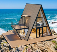 Maison mobile écologique moderne à ossature en A, alimentée à l'énergie solaire, préfabriquée en acier, isolée, villa modulaire 1-2 chambres, Airbnb Europe