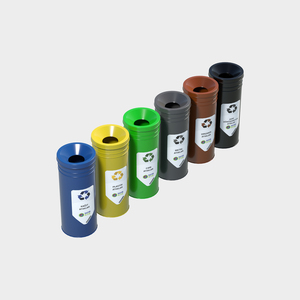 Poubelle de recyclage en métal BDB modèle 50101-A-EN, unité de collecte des déchets en acier inoxydable - Product Image 6