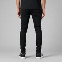 SOONREE Jeans pour hommes, coupe skinny, denim noir extensible, jean slim pour hommes, pantalon pour hommes, streetwear Y2K