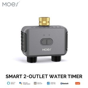 Válvula de Agua Inteligente Bluetooth MOES de 2 Vías, Temporizador Programable para Aspersor de Jardín, Filtro, Retraso por Lluvia, <span class=keywords><strong>Control</strong></span> de <span class=keywords><strong>Riego</strong></span> Automático, 2*AA - Product Image 1