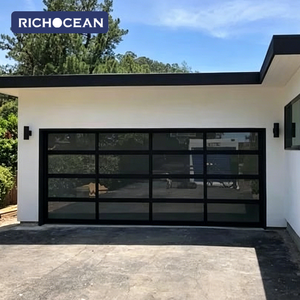Portes de <span class=keywords><strong>garage</strong></span> résidentielles sectionnelles automatiques contemporaines RICHOCEAN, personnalisées, en aluminium, isolées, pour les maisons - Product Image 3