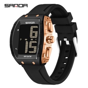 SANDA 6222 นาฬิกาดิจิตอลมัลติฟังก์ชั่นสำหรับผู้สูงอายุ ประกาศเวลาด้วยเสียง ตัวเลขขนาดใหญ่ เรืองแสง นาฬิกาข้อมือกันน้ำ - Product Image 4
