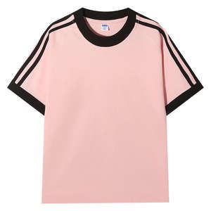 Camisetas de verano de varios colores para niños, Camiseta de algodón 100% de 200gsm para niños, camiseta lisa personalizada con estampado de pantalla para niños, Diseño a rayas - Product Image 5