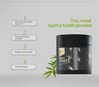 Polvo de Carbón Activado para Refrescar el Aliento de Marca Privada, Polvo Blanqueador Dental de Carbón Activado Negro con Menta Natural