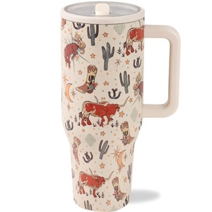 Vaso Térmico Aislado de Acero Inoxidable de 40oz para el Hogar, Taza para Coche con Asa y Popote, Libre de BPA, Antiderrames, para Uso Diario - Product Image 2