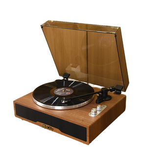 Mzeliking Retro Phong Cách Bằng Gỗ Vinyl Ghi Máy Nghe Nhạc Cho Loa Được Xây Dựng Trong Microphone 20W Công Suất Đầu Ra-Cross-Biên Giới Trong Kho - Product Image 1