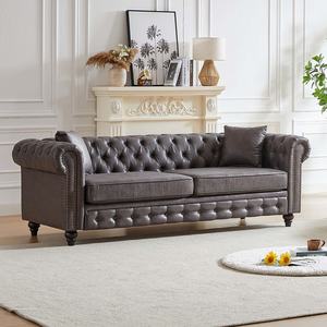 Sofá Chesterfield de 3 Plazas de Lujo Moderno, Tapizado en Terciopelo con Diseño Elegante para Sala de Estar - Product Image 2