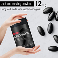 Complément Alimentaire Végétal à Base d'Astaxanthine 60 Gélules Végétales Sans Sucre Certifié GMP 60 Capsules Végétariennes Marque Blanche