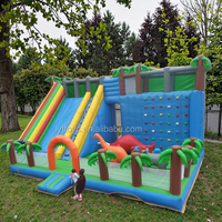 Jungle Thema Giant Opblaasbare Kasteel Glijbaan Te Koop