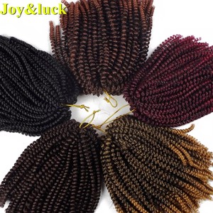 Precio al por mayor de 8 pulgadas Spring Twist Crochet <span class=keywords><strong>Trenzas</strong></span>-<span class=keywords><strong>Extensiones</strong></span> sintético de cabello rizado <span class=keywords><strong>corto</strong></span>, estilo africano teñido - Product Image 6