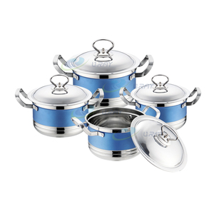 Nouvel Arrivage – Ensemble de 6 Pièces d'Ustensiles de Cuisson Classiques en Acier Inoxydable Écologique, Marmite et Casserole, Couleur Personnalisable, Compatible Gaz et <span class=keywords><strong>Induction</strong></span> - Product Image 4