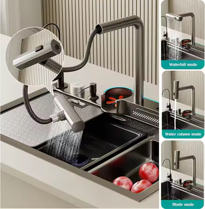 Grifo <span class=keywords><strong>de</strong></span> <span class=keywords><strong>Cocina</strong></span> Moderno 2026 con Cascada, Pantalla Digital <span class=keywords><strong>de</strong></span> Temperatura, Mezclador Inteligente LED <span class=keywords><strong>para</strong></span> <span class=keywords><strong>Fregadero</strong></span>, Grifo Extraíble con Rociador, Gris Metálico - Product Image 3