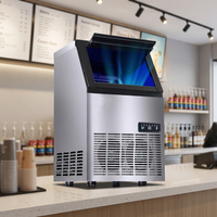 Machine à glaçons commerciale, production de 100 kg de glace par jour, générateur de glace durable en acier inoxydable pour hôtel, café, magasin de boissons