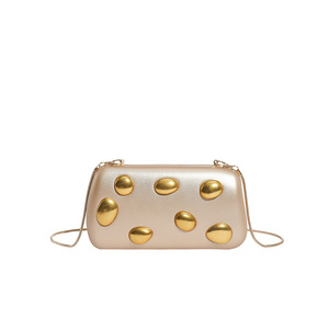 Metallic <b>Studded</b> PU Evening Clutch <b>Bag</b> Women Detachable Chain Crossbody Party Purse - Product Image 4