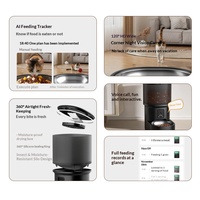 Distributeur de nourriture intelligent pour animaux de compagnie avec 120 compartiments °   Caméra de vision nocturne, stockage hermétique de 4,5 L, double alimentation de secours, pour les propriétaires d'animaux en voyage
