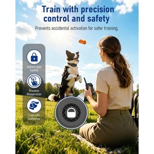 Collier de dressage pour chien TTPet 2-en-1 avec GPS sans fil et télécommande, portée de 22 à 999 yards, système d'entraînement électrique pour chien, étanche, noir - Product Image 5
