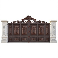 Portail de villa de luxe en aluminium haut de gamme, double battant, ouverture automatique, télécommande, pour balcon, chantier, allée, anti-UV