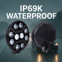 Projecteur LED rond de 9 pouces 80W pour camion de chantier, pare-chocs tout-terrain, feux de travail DRL, feux de brouillard et de conduite
