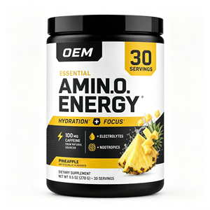 Mélange d'acides aminés essentiels OEM ODM avec électrolytes, certifié GMP Halal, 30 portions, saveur ananas - Product Image 1