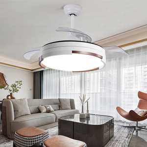 Ventilador de Techo Retráctil de 42 Pulgadas con 3 Aspas de ABS, Luz LED RGB para Interiores, con Altavoz Bluetooth - Product Image 3