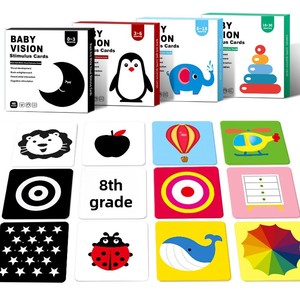 Cartes flash pour bébés en noir et blanc et en couleurs pour 0-3 mois ; Cartes de stimulation visuelle pour l'apprentissage précoce et l'éducation - Product Image 1