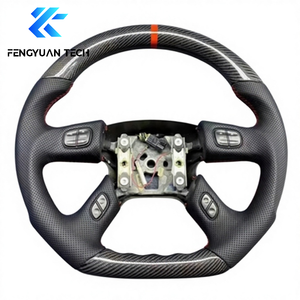 Volant <span class=keywords><strong>de</strong></span> voiture en cuir forgé <span class=keywords><strong>de</strong></span> haute qualité, Alcantara, fibre <span class=keywords><strong>de</strong></span> carbone, avec écran LED pour Hummer H2 H1 SUT H3 H3T H6 - Product Image 2
