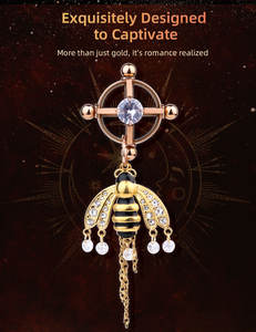 Pinces à tétons décoratives Doux SM Torture Golden Honey-bind Ring Vis Rotation Fixation Pinces à tétons en acier inoxydable Jouets sexuels pour adultes - Product Image 3