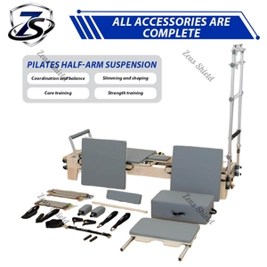 Reformer de Pilates de Madera de Arce Importada con Media Torre, Máquina de Pilates Portátil Ajustable con 18 Niveles de Resistencia - Product Image 5